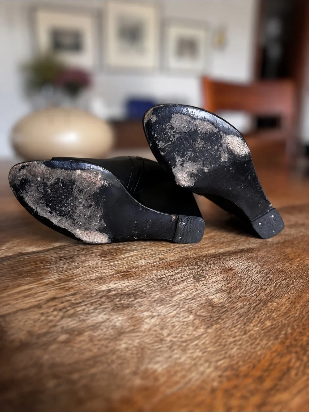 Alexander Wang Alla Black Leather Peep Toe Cutout Wedge Booties 36.5 US 6.5